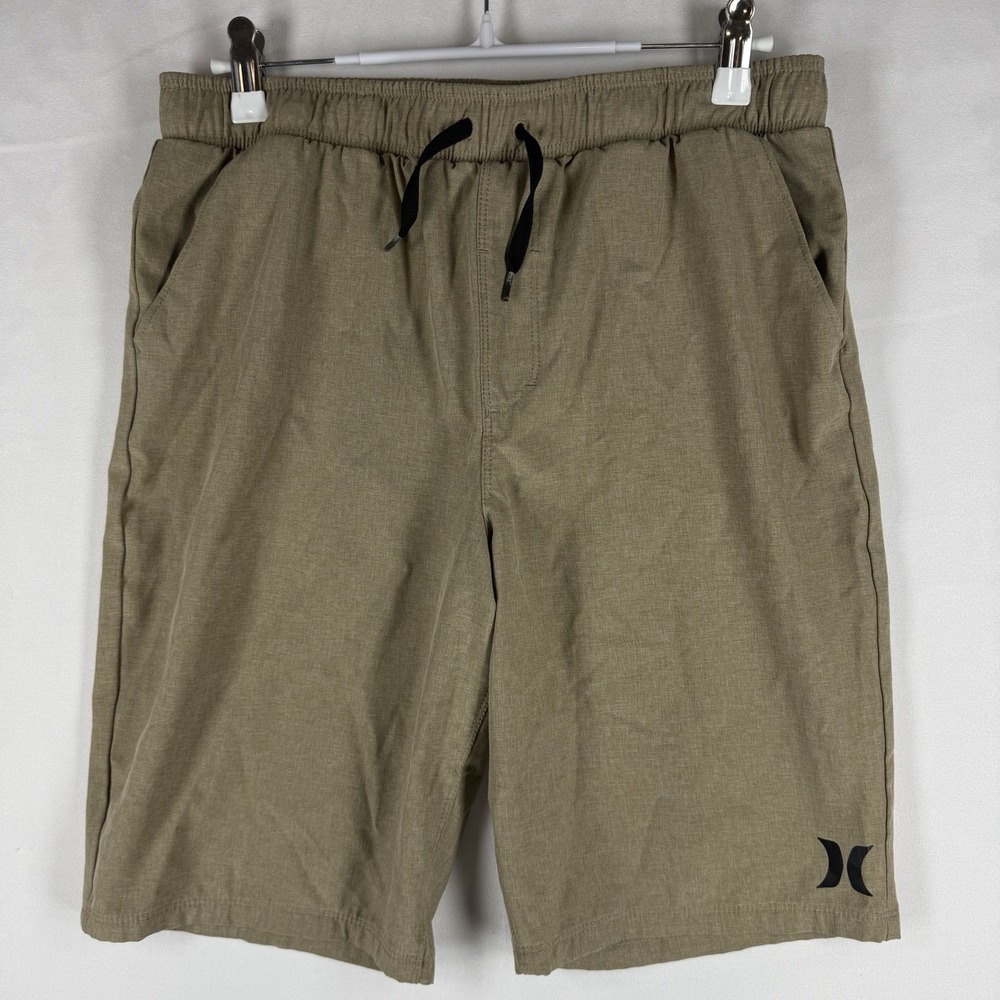 Hurley Boys XL 13-15 NWOT Khaki Tan Hybrid Shorts Drawstring Elastic Waist
